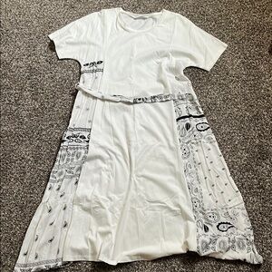ZARA White and Black Patterned Dress